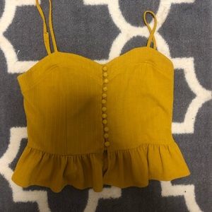 Forever 21 yellow crop top